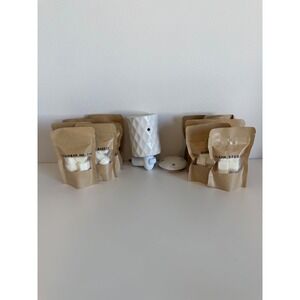 White Ceramic Plug In Wax Warmer Bundle with Handmade Scented Wax Melts Assorted
